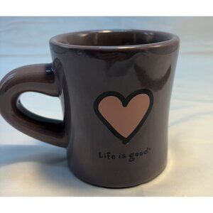 Life is Good Mug with Pink Heart Coffee Cup